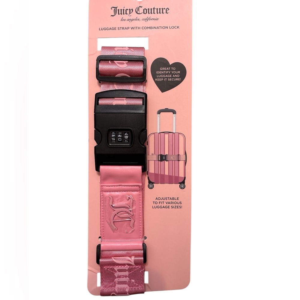 Juicy Couture Pink Luggage Strap with Lock - New in Packaging